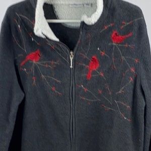Large Cardinals Full Zip Embroidered Fleece